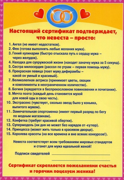 Вот почему такие сертификаты и только для Мужчин?(см)
